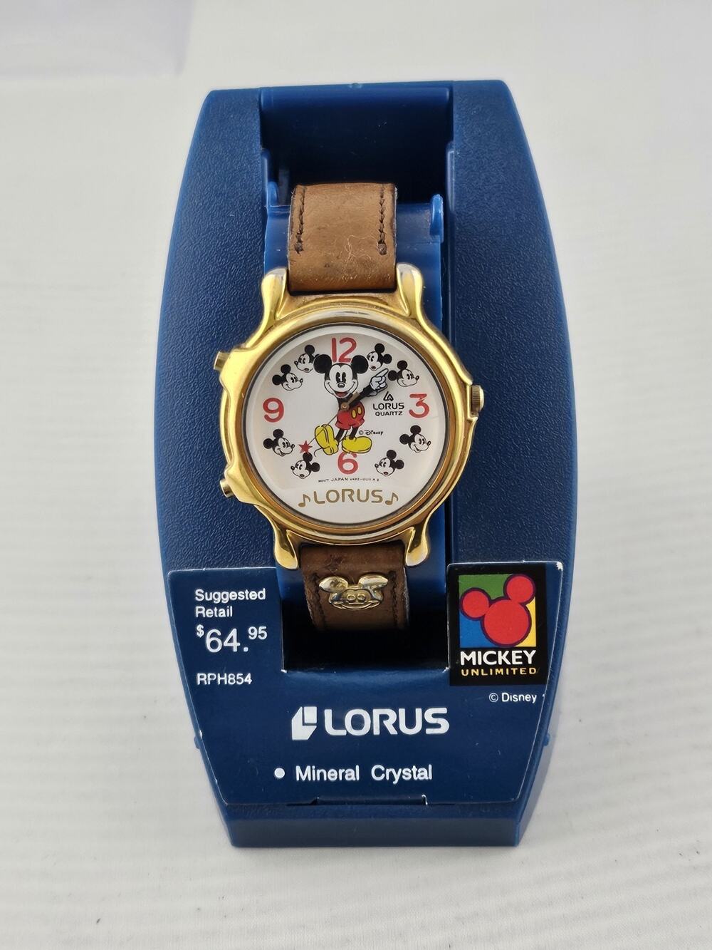 Vintage Lorus Mickey Mouse Mens V422-0010 New Battery Runs Plays 2 Tunes